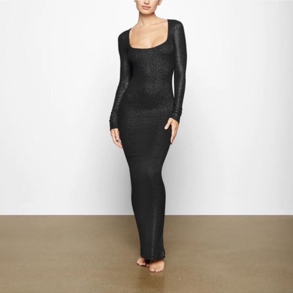 Black skims shimmer dress